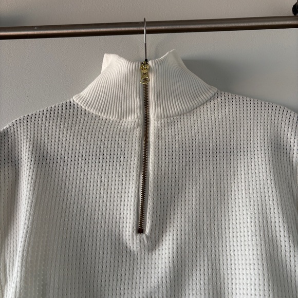 Varley Fulton White Half Zip Crop Pullover Vest - Picture 6 of 7